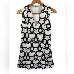 NWT Zara w/b collection shift dress sz S Mini Shift 60s Twiggy inspired Stars